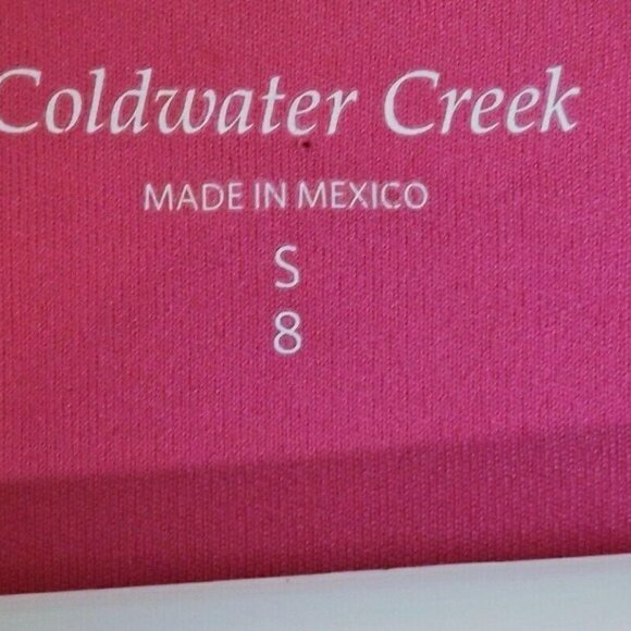 Coldwater Creek S (8) Deep Pink Short Sleeve tee slinky office business - Picture 2 of 3